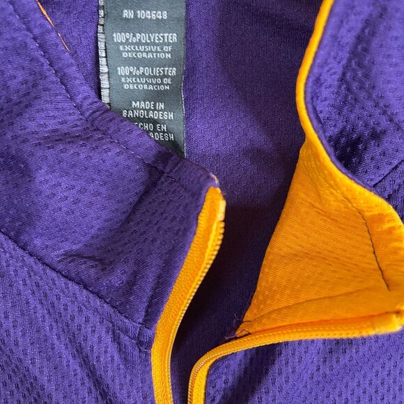 LA Lakers Sweater Mens XXL Purple Yellow 1/4 Zip Long Sleeve Athletic Jacket - Picture 5 of 12
